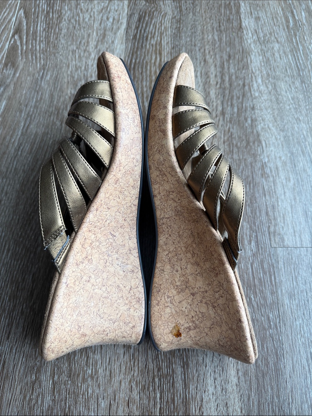 White Mt Bronze Y2K Wedge Sandals - Picture 4 of 8